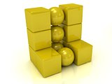 Abstract model of the gold cubes 