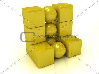 Abstract model of the gold cubes 