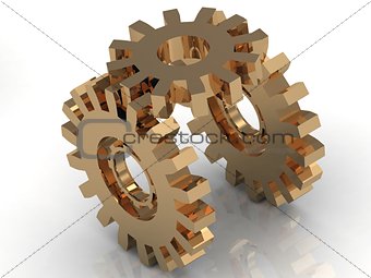 Illustration of mechanism of the three gold gears 