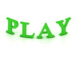 PLAY sign with green letters 