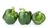 Green peppers isolated on white background