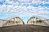 Modern Bridge against a Nicely Cloudy Sky