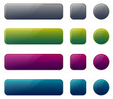 Blank web glossy buttons. Vector