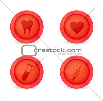 Vector set of medical icons on white background