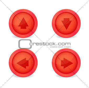 Set of glossy icons with arrows
