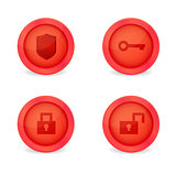 Set of glossy security icons