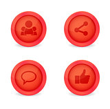Set of glossy social icons