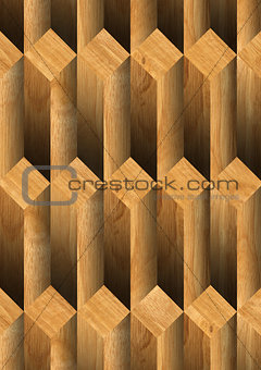 Parallelepipeds Wooden Background