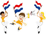 Netherlands Sport Fan with Flag and Horn