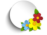 Beautiful Spring Flowers Circle Button Background 