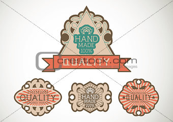 Vintage label Style with four Design Element