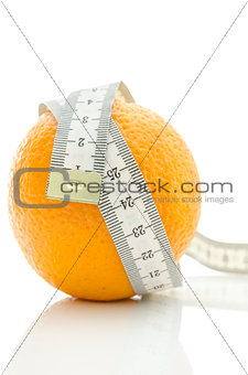Orange with measuring tape