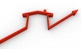 Growth trend line with symbol of a house