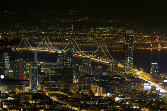 San Francisco Oakland Bay Bridge at Night
