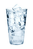 Glass of pure water with ice cubes