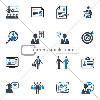 Employment and Business Icons - Blue Series