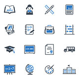 School and Education Icons Set 1 - Blue Series