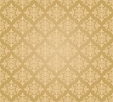 Seamless golden floral wallpaper diamond pattern