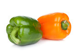 Orange and green bell peppers