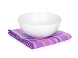 Salad bowl over kitchen towel