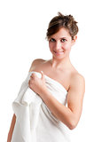 Woman With Towel Around Her Body