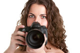 Woman Looking at a Camera