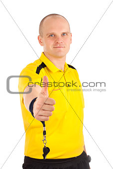 Portrait of a referee thumbs up