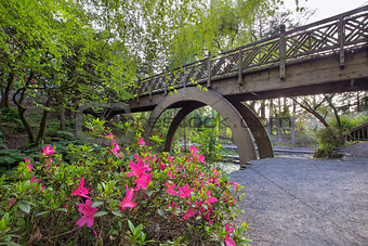 Wooden Bridge at Crystal Springs Rhododendron Garden