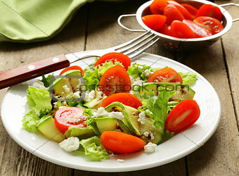 salad zucchini  with tomatoes and cream cheese