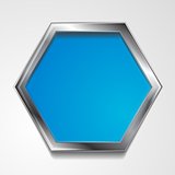 Vector hexagon shape with silver frame
