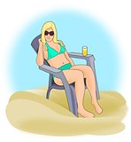 Blond Girl in Bikini