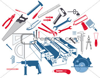 Hand tools with toolbox