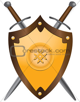 Medieval swords with shield