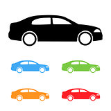 Set of cars silhouettes