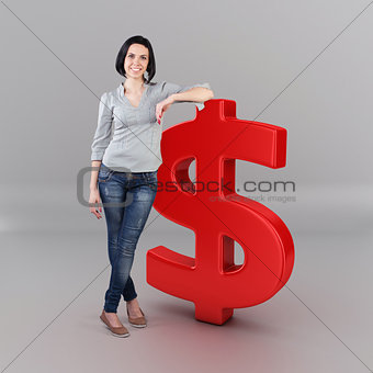 Girl with a money