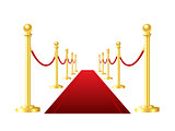 red event carpet isolated on a white background