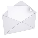 Sheet of paper in an envelope