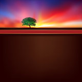 abstract background with tree and sunrise
