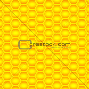 Golden  cells of a honeycomb pattern. Vector illustration.