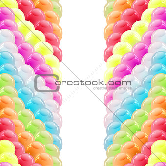 Background with glossy multicolored balloons. Vector illustratio
