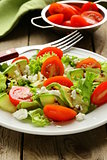 salad zucchini  with tomatoes and soft cheese