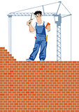 Bricklayer at work