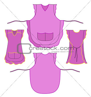 Woman apron with frills and pockets