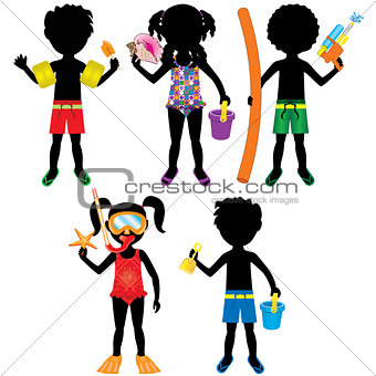 Kids Swimsuit Silhouettes