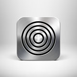 Technology App Icon Template with Metal Texture