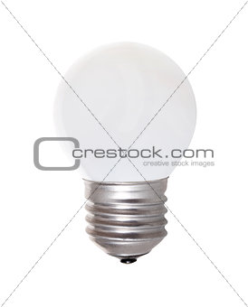 Light bulb with milk glass isolated over white