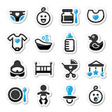 Baby , childhood vector icons set isolated on white