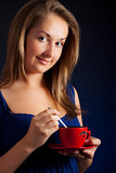 beautiful girl with cup of coffee