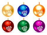 abstract multiple colorful christmas balls