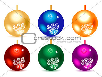 abstract multiple colorful christmas balls